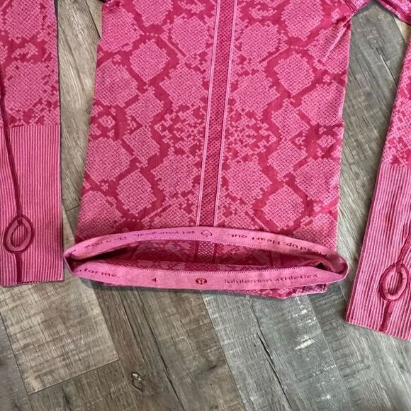 Lululemon Swiftly Tech Long Sleeve Crew Sz 4 In Heathered Cranberry - Picture 3 of 8